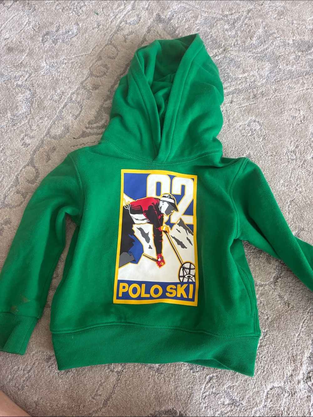 Ralph Lauren Green Polo Ski Graphic Hoodie for Kids